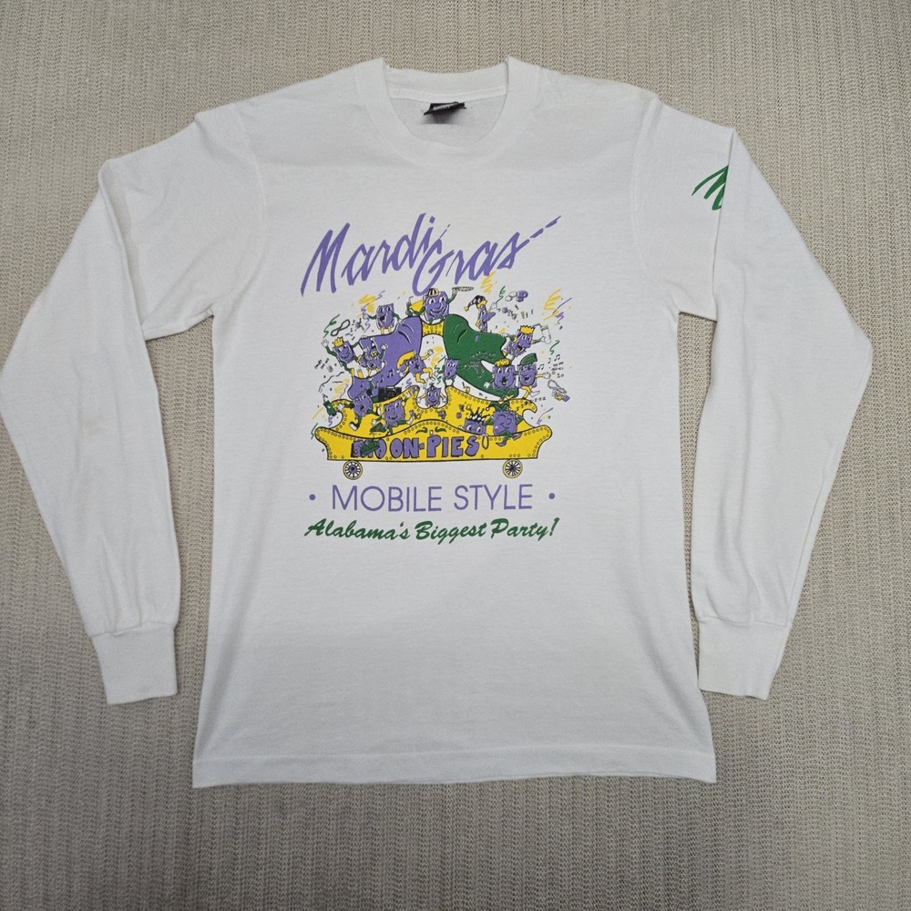 Vintage Screen Stars Best Mardi Gras Moon Pies Shirt Mens Medium White Mobile AL